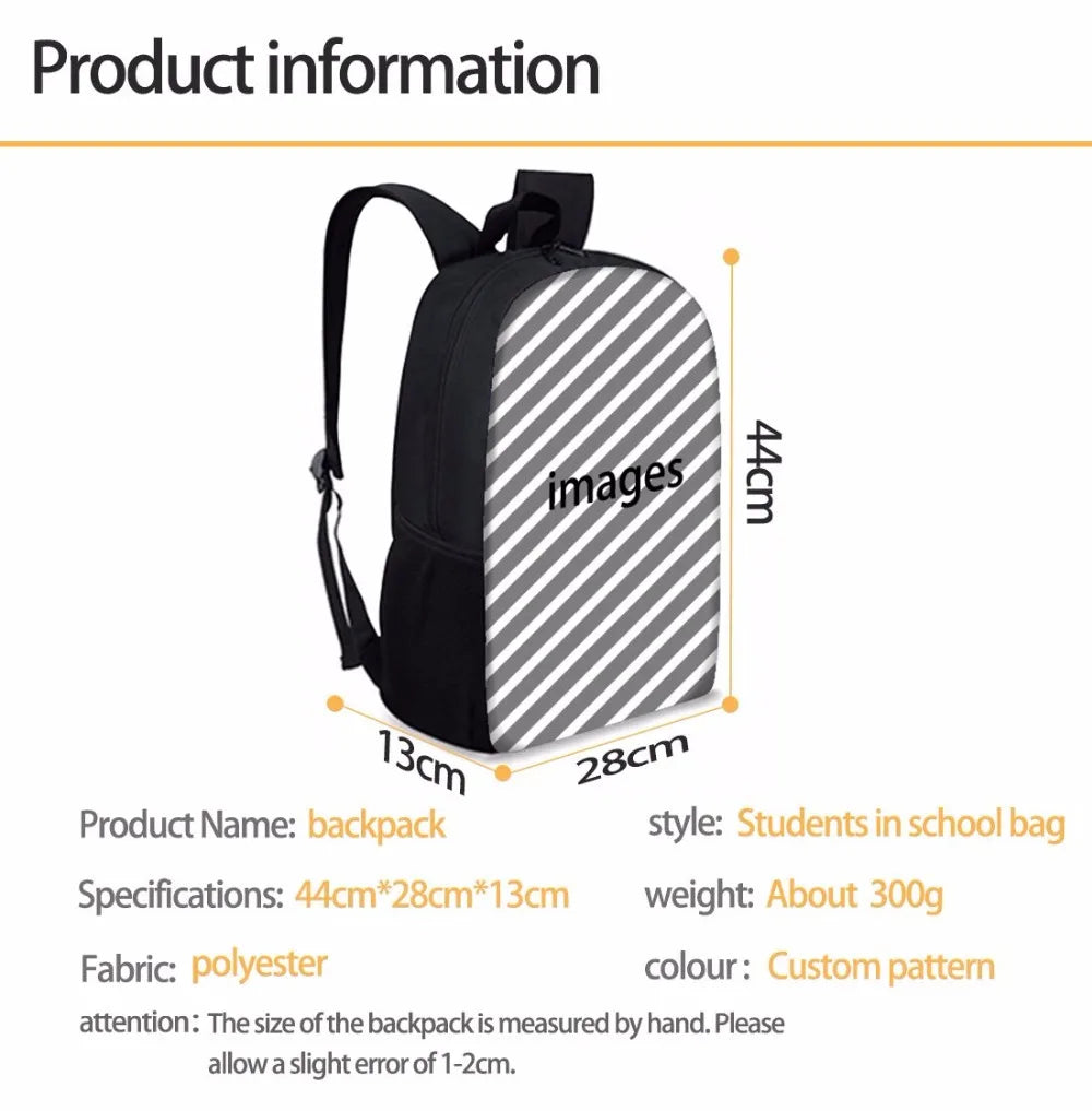 Cat Pattern School Bag Girls Youth Large Backpack Women Travel Bag