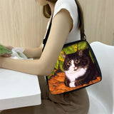 Lovely Cat Handbag Women Underarm Bags Adjustable Length Messenger Bag