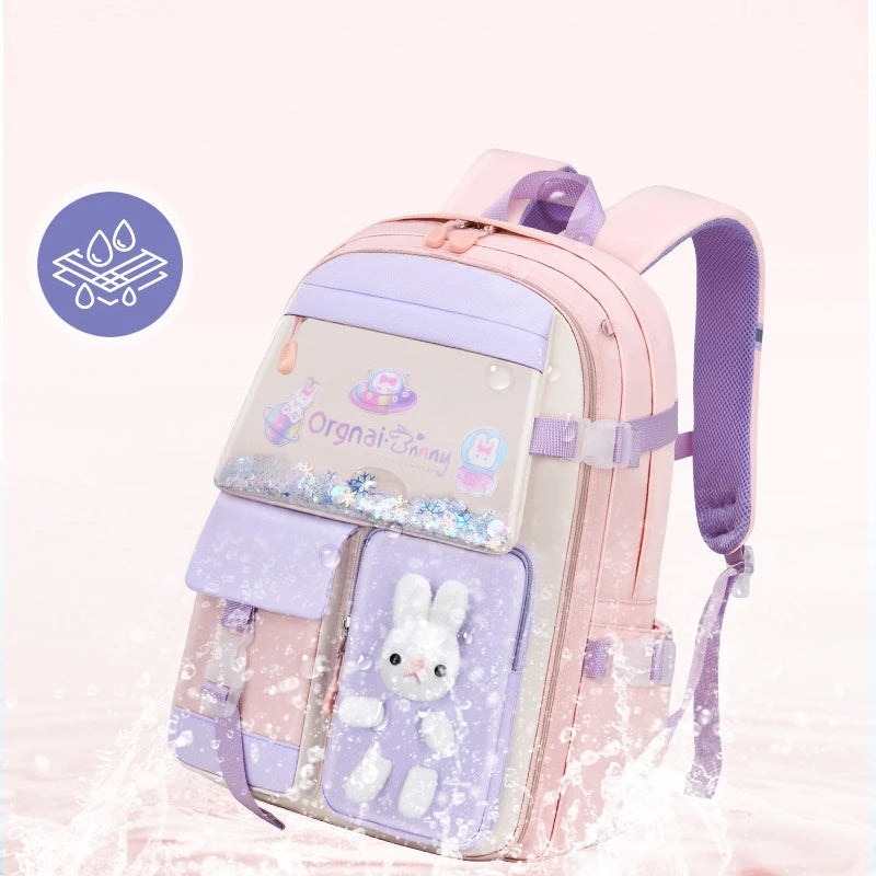 Cute Rabbit School Bag for Girls 1-3 Years Waterproof Small Backpack
