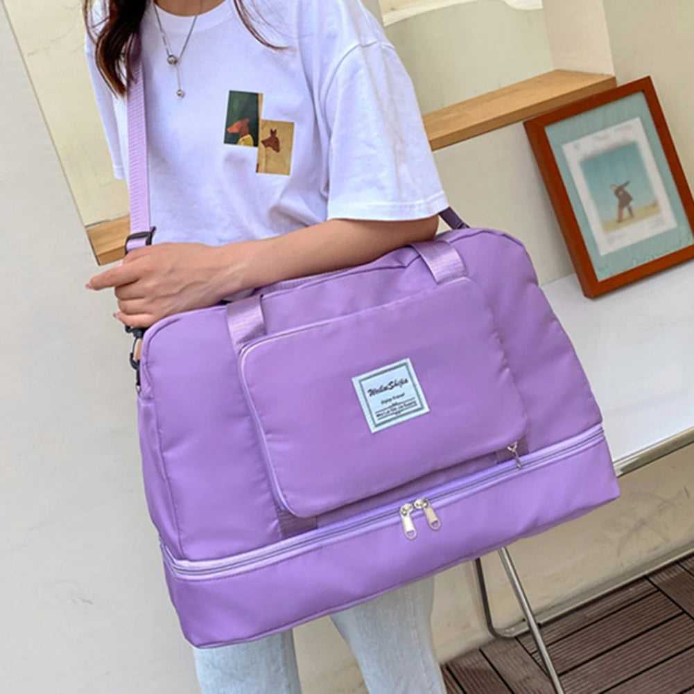 Foldable Waterproof Top-handle Bag Large Capacity Oxford Unisex Sports Shoulder
