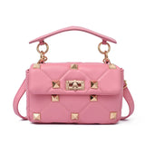 Retro Western Women's Shoulder Bag with Rivets Detail