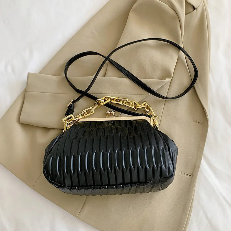 Frame Clutch Crossbody Bag Small PU Leather Handbag