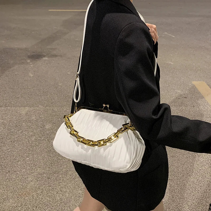 Frame Clutch Crossbody Bag Small PU Leather Handbag