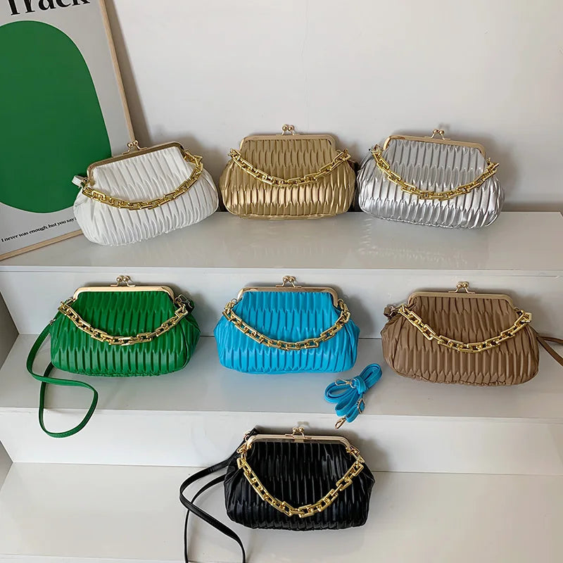 Frame Clutch Crossbody Bag Small PU Leather Handbag