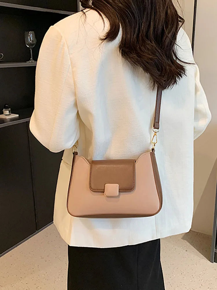 Crossbody Bags Women's Shoulder Bag Pu Leather Contrast