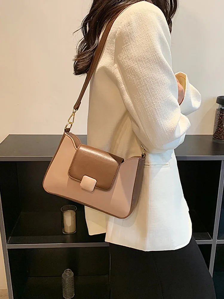 Crossbody Bags Women's Shoulder Bag Pu Leather Contrast