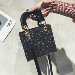 High Patent Leather Sequin Handbag Bling Flash Purse Shoulder Messenger Bag