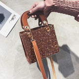 High Patent Leather Sequin Handbag Bling Flash Purse Shoulder Messenger Bag