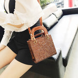 High Patent Leather Sequin Handbag Bling Flash Purse Shoulder Messenger Bag