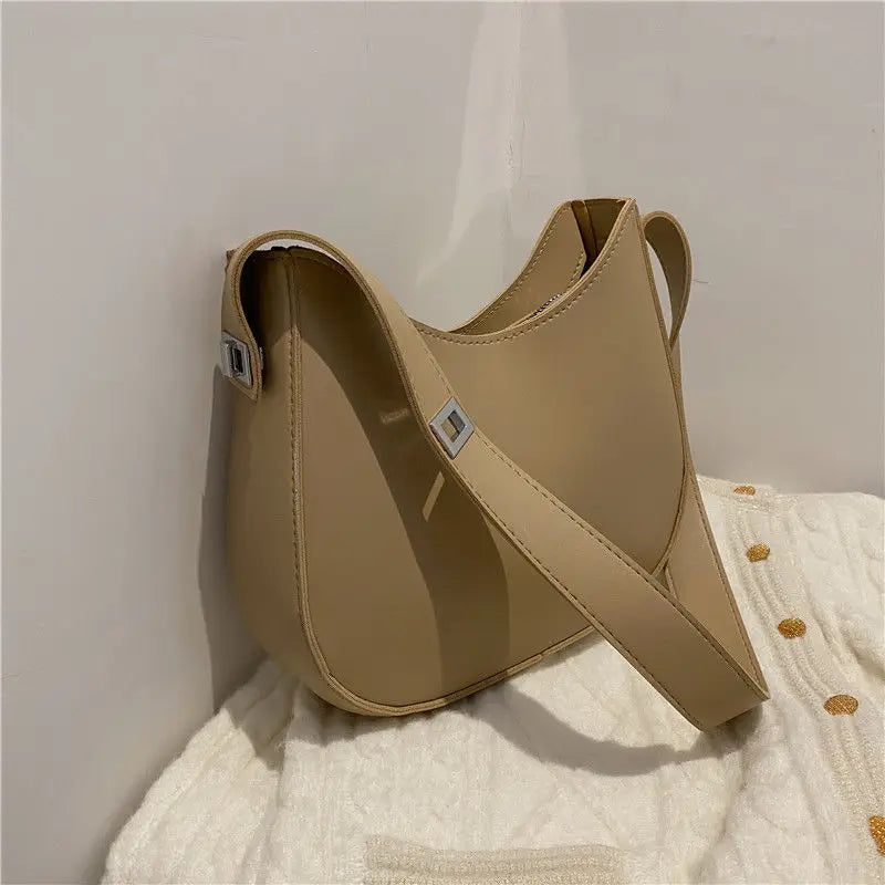 Crossbody Bag Women PU Leather Shoulder Bag Wide Straps Handbag