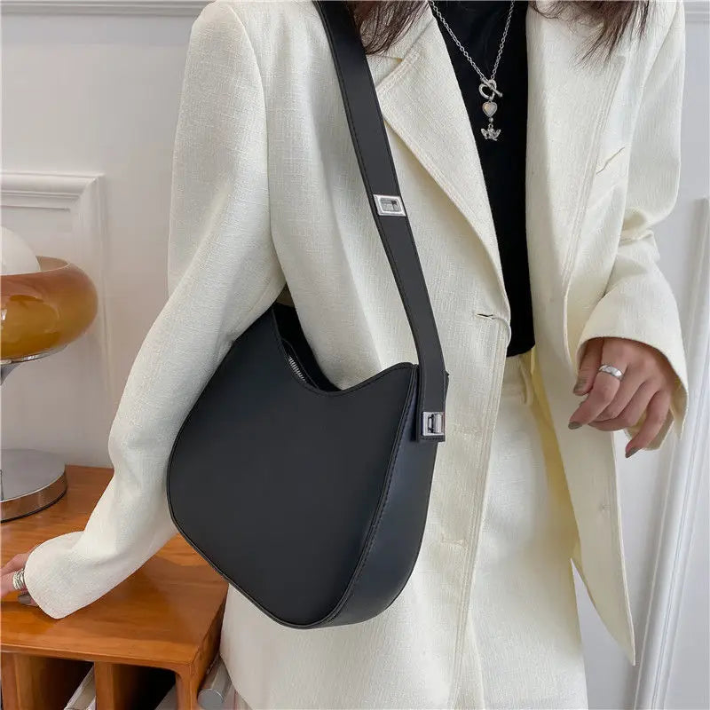 Crossbody Bag Women PU Leather Shoulder Bag Wide Straps Handbag