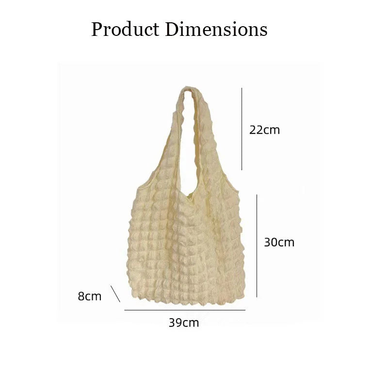 Pleated Women Shoulder Bags Large Capacity Female Vest Tote Small T