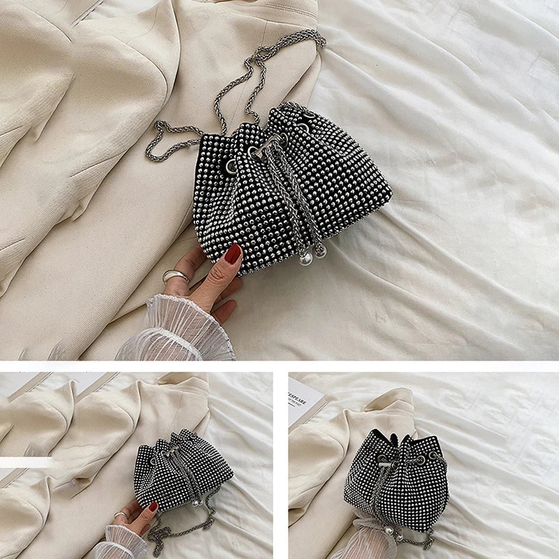 Rhinestone Evening Crossbody Shoulder Bag Clutch Purse