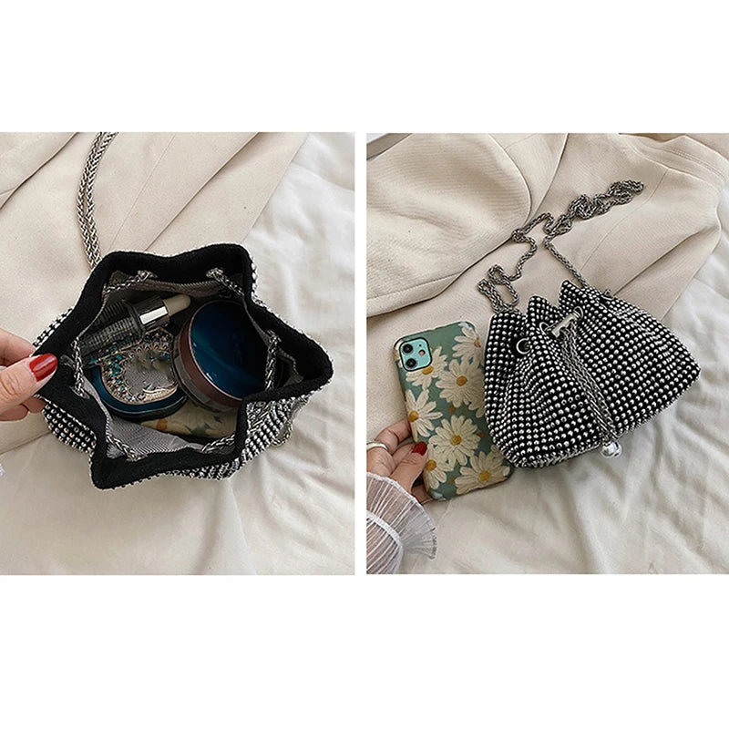 Rhinestone Evening Crossbody Shoulder Bag Clutch Purse