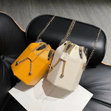 Women Mini Bucket Bag Chain Crossbody Handbag
