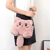 Plush Cat Bag with Long Tail - Female Diagonal Chain Backpack