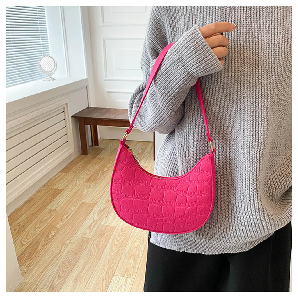 Women Handbag Solid Colors Sweet Small Shoulder Purses