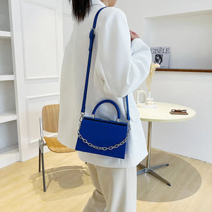 Box Shape Crossbody Bag PU Leather Handbag Women's Shoulder Bags