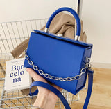 Box Shape Crossbody Bag PU Leather Handbag Women's Shoulder Bags