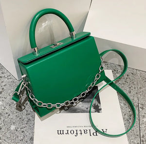 Box Shape Crossbody Bag PU Leather Handbag Women's Shoulder Bags