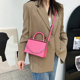 Box Shape Crossbody Bag PU Leather Handbag Women's Shoulder Bags