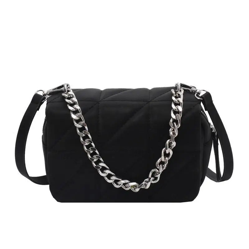 Nylon Mini Shoulder Bag Satchel Style Crossbody Bags Metale Chain Clutches