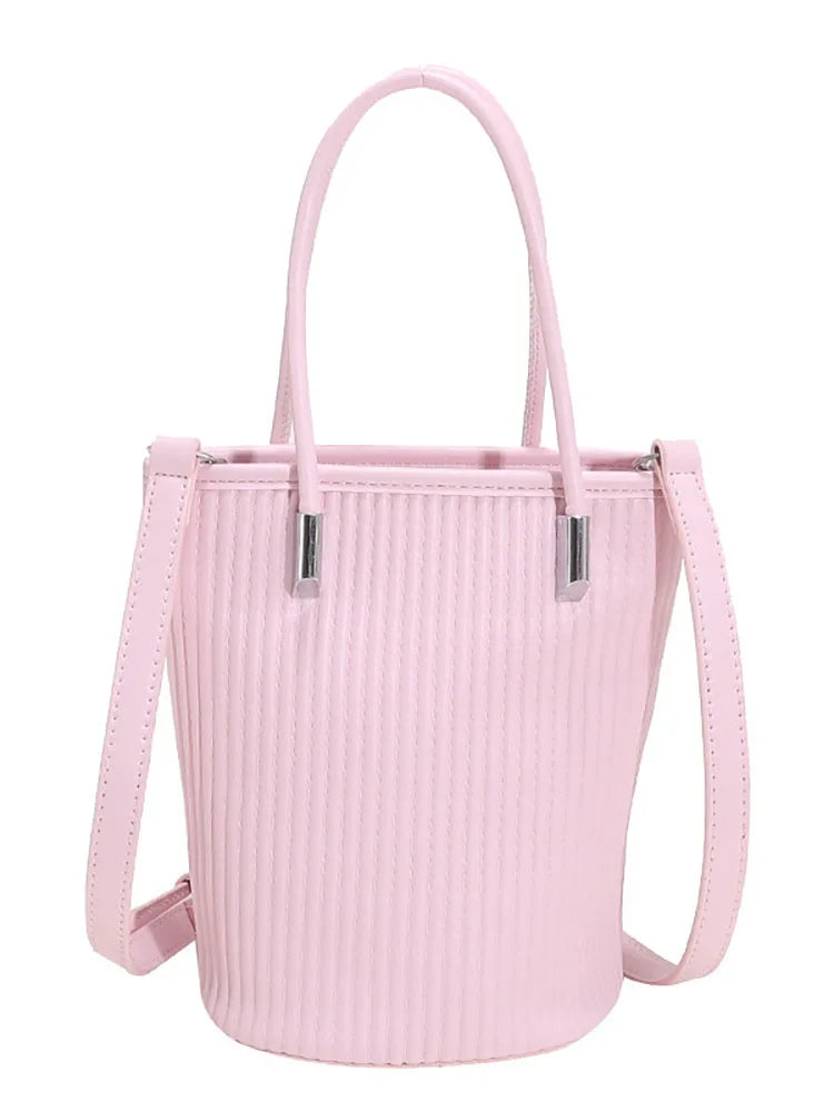 Pu Leather Crossbody Shoulder Bag Small Bucket Women's Handbag