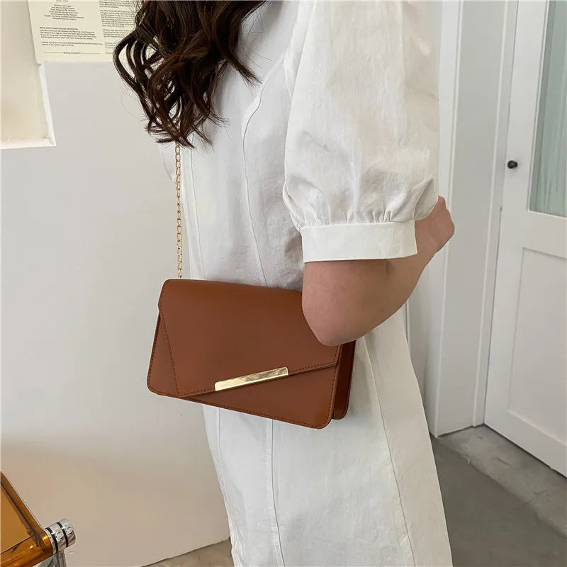 Women Shoulder Bags Chains Flap Crossbody Bag PU Leather Handbags