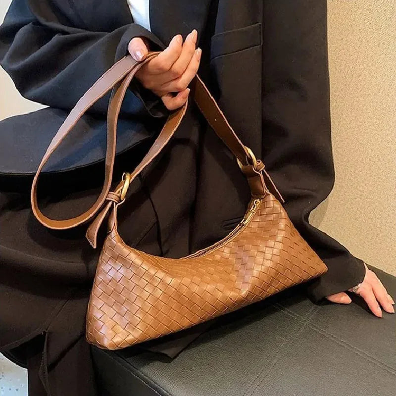 Casual Armpit Bag for Women Woven Handbags