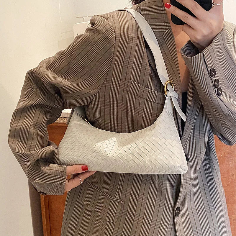 Casual Armpit Bag for Women Woven Handbags