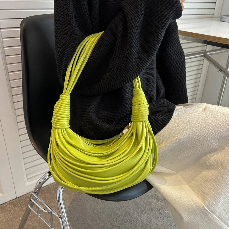 Braided Underarm Bag Women's Handbag Casual Solid Shoulder Bags