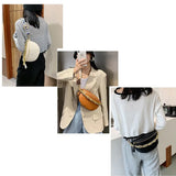 Thick Chain Plaid Leather Fanny Pack Waist Shoulder Crossbody Bag