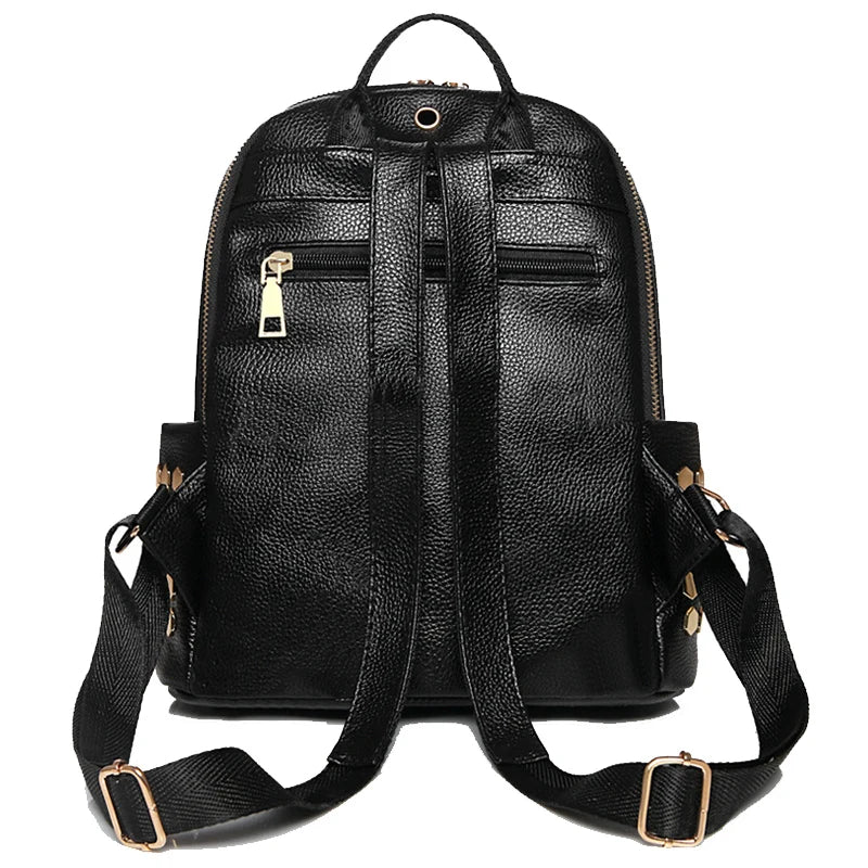Women Travel Backpack Soft PU Leather School Backpack
