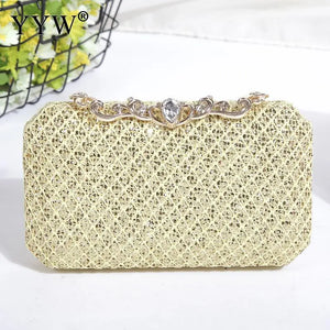 Pink Rhinestone Wedding Clutch Handbag Evening Party Bag