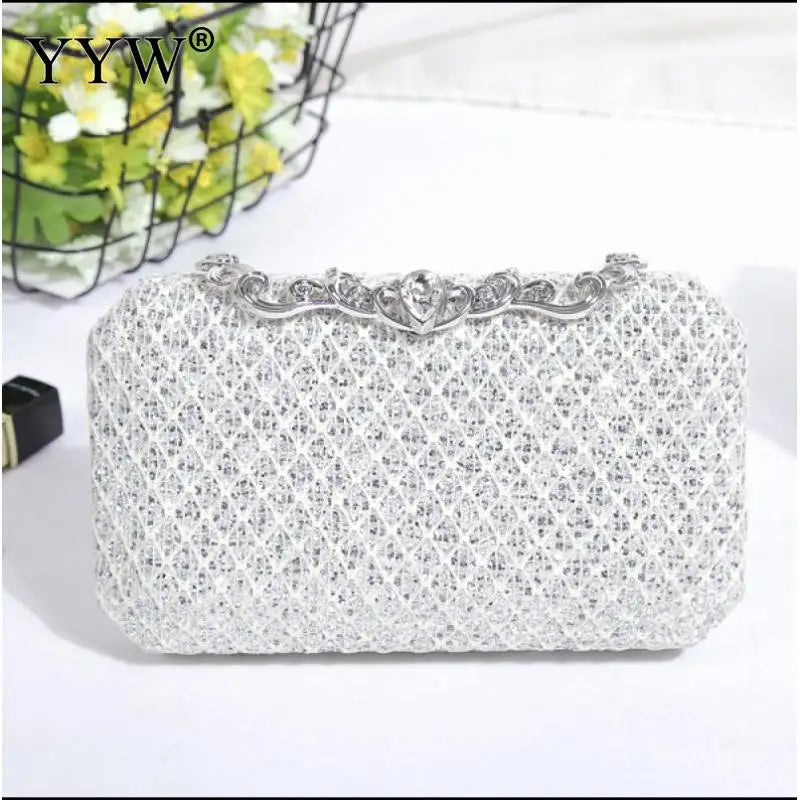 Pink Rhinestone Wedding Clutch Handbag Evening Party Bag