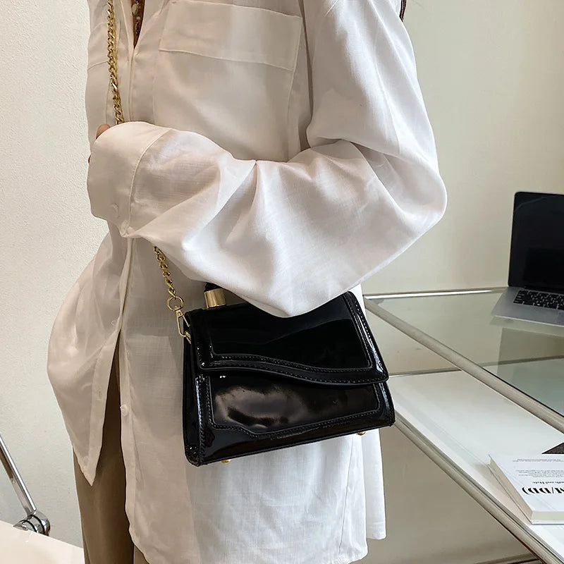 Bright Leather Clutches Small Crossbody Bags