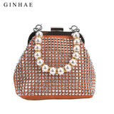 Faux Suede Leather Women Bag Diamonds Shoulder Chain Clutch Crossbody