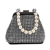 Faux Suede Leather Women Bag Diamonds Shoulder Chain Clutch Crossbody