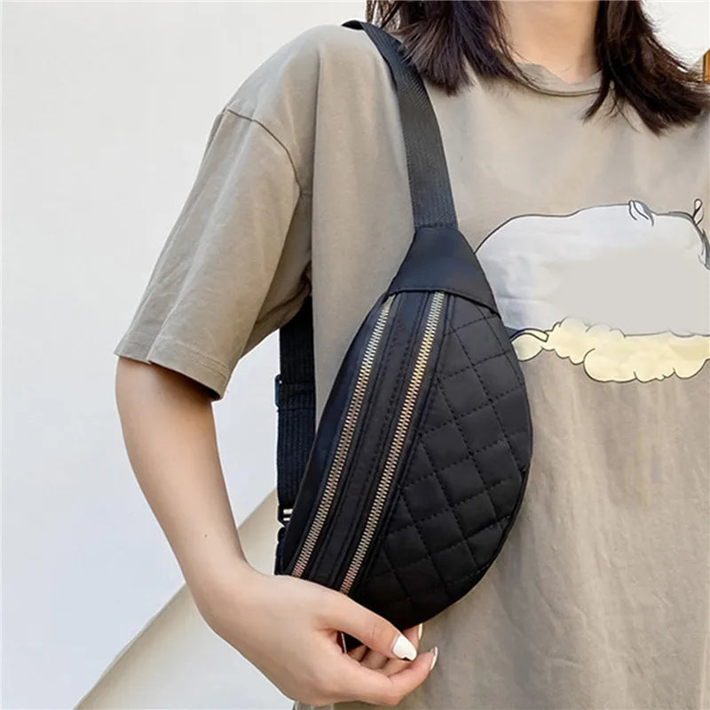 Women's Rhombus Belt Bag Crossbody Chest Purse