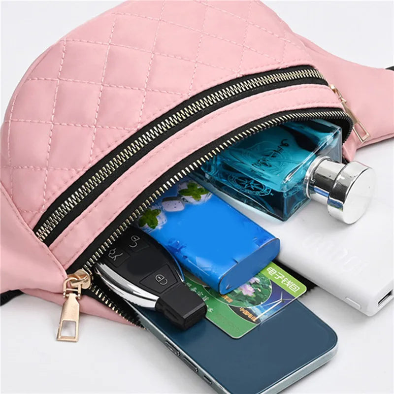 Women's Rhombus Belt Bag Crossbody Chest Purse