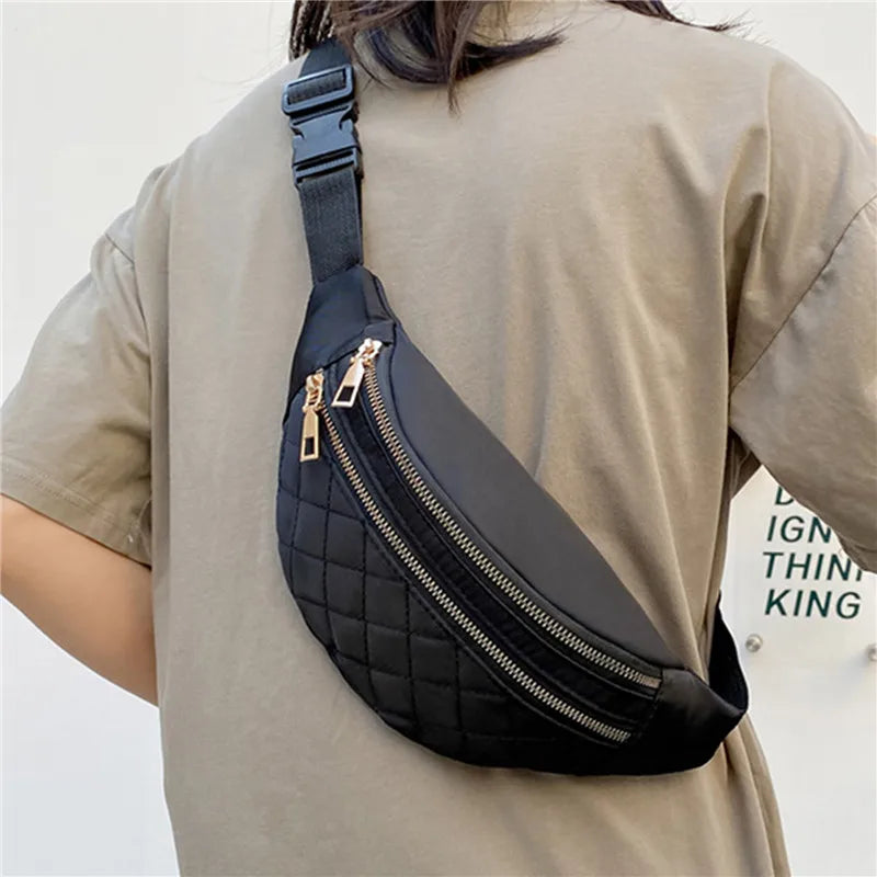 Women's Rhombus Belt Bag Crossbody Chest Purse
