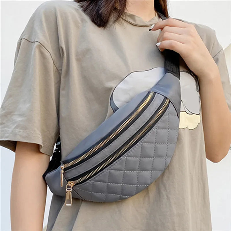 Women's Rhombus Belt Bag Crossbody Chest Purse