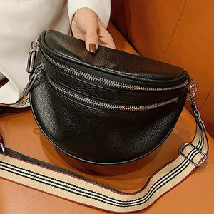 Cowhide One Shoulder Handbag Diagonal Chest Bag