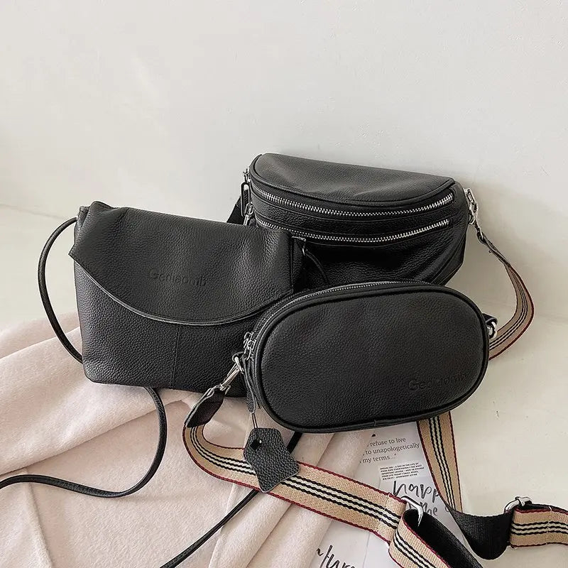 Cowhide One Shoulder Handbag Diagonal Chest Bag