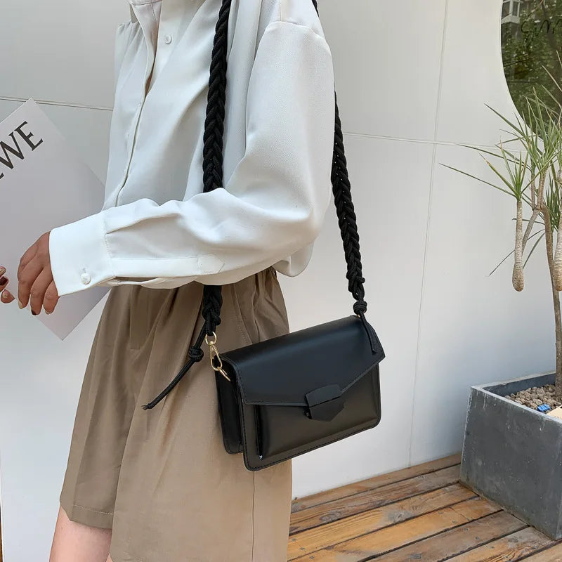 Braided Shoulder Strap Ladies Bag Single Women Shoulder Bag