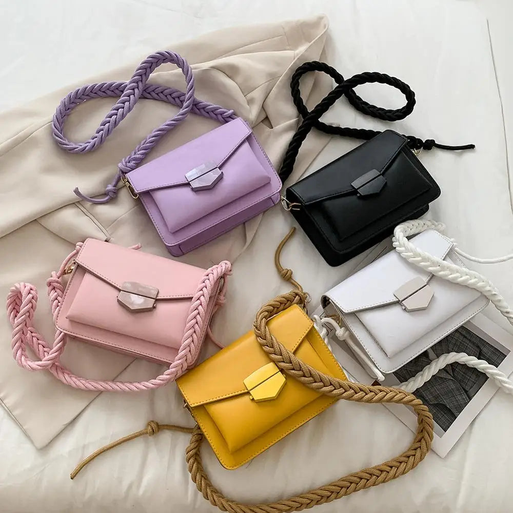 Braided Shoulder Strap Ladies Bag Single Women Shoulder Bag