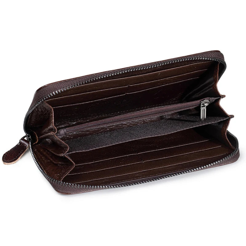 Artistic Leather Long Purse Woman Wallets Clutch Purse