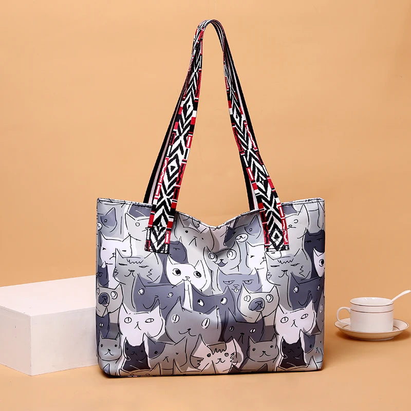 Oxford Cloth Tote Bag Shoulder Bags Women Big Shopping Handbag