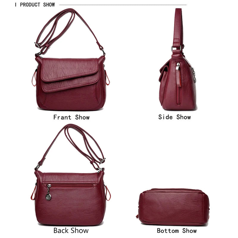 Women Shoulder Crossbody Bags Soft Oil Leather Pouch Sac A Main Mochila Bolso