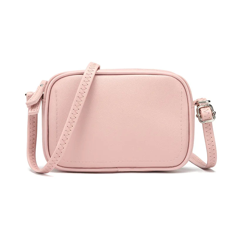 Women's Soft PU Leather Tote Shoulder Bag Solid Small Square